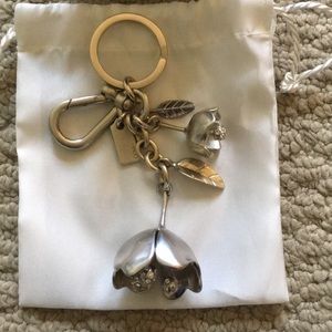 EUC Coach Floral Gold and Silver Purse Charm CUTE